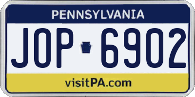 PA license plate JOP6902