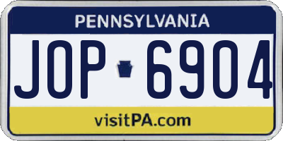 PA license plate JOP6904