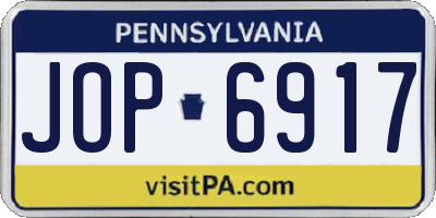PA license plate JOP6917