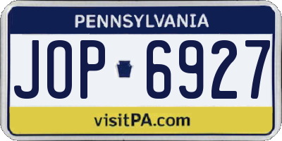 PA license plate JOP6927