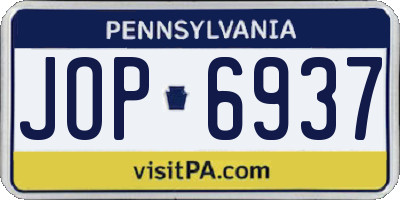 PA license plate JOP6937