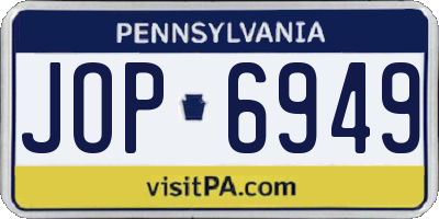 PA license plate JOP6949