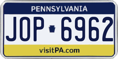 PA license plate JOP6962