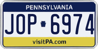 PA license plate JOP6974