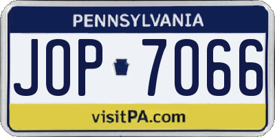 PA license plate JOP7066