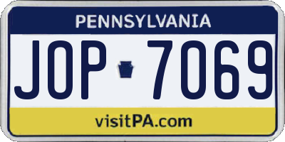 PA license plate JOP7069