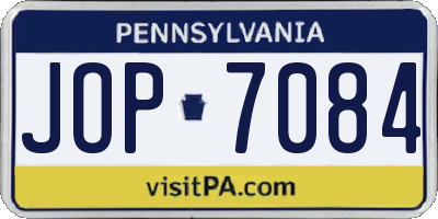 PA license plate JOP7084
