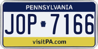 PA license plate JOP7166