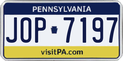 PA license plate JOP7197