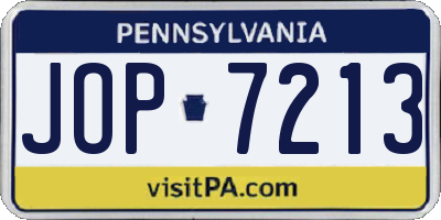 PA license plate JOP7213