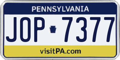 PA license plate JOP7377