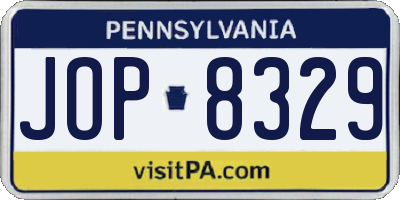 PA license plate JOP8329