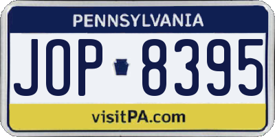 PA license plate JOP8395