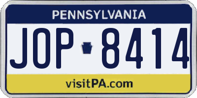 PA license plate JOP8414