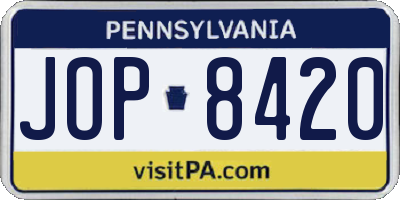 PA license plate JOP8420