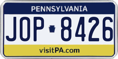 PA license plate JOP8426