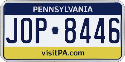 PA license plate JOP8446