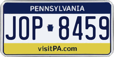 PA license plate JOP8459