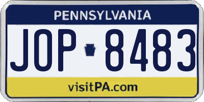 PA license plate JOP8483