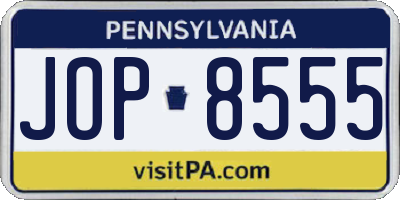 PA license plate JOP8555