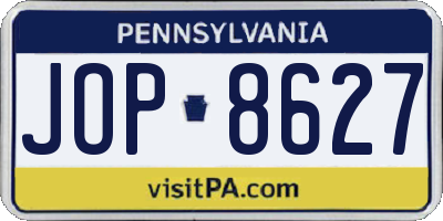 PA license plate JOP8627