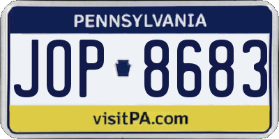 PA license plate JOP8683