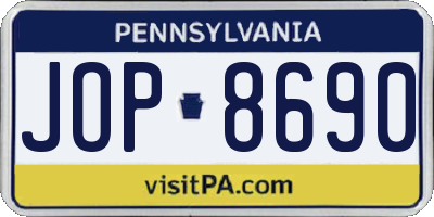 PA license plate JOP8690