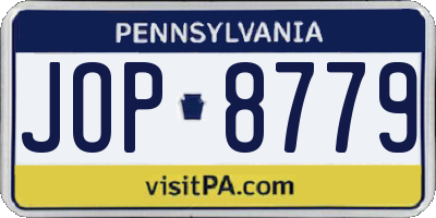 PA license plate JOP8779