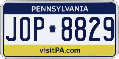PA license plate JOP8829