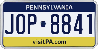 PA license plate JOP8841