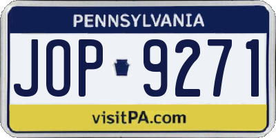 PA license plate JOP9271