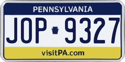 PA license plate JOP9327