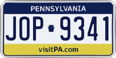 PA license plate JOP9341
