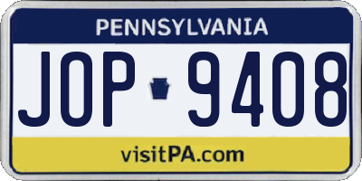 PA license plate JOP9408