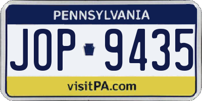 PA license plate JOP9435