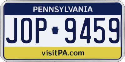 PA license plate JOP9459