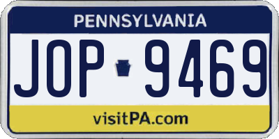 PA license plate JOP9469
