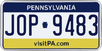PA license plate JOP9483