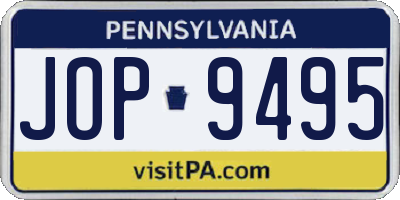 PA license plate JOP9495