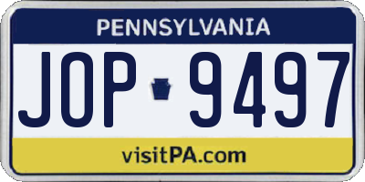 PA license plate JOP9497