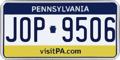 PA license plate JOP9506