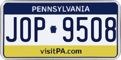 PA license plate JOP9508
