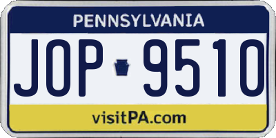 PA license plate JOP9510