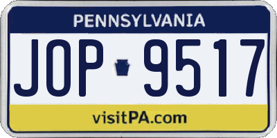 PA license plate JOP9517