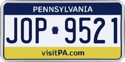 PA license plate JOP9521