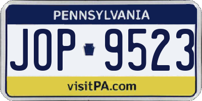 PA license plate JOP9523
