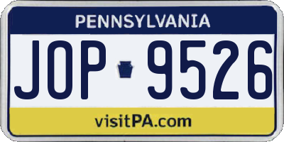 PA license plate JOP9526