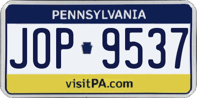 PA license plate JOP9537