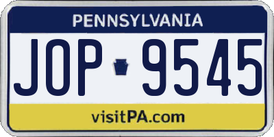 PA license plate JOP9545