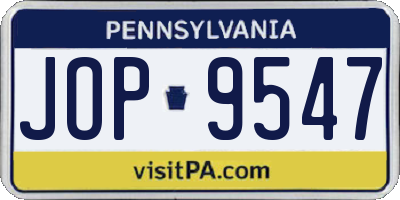 PA license plate JOP9547